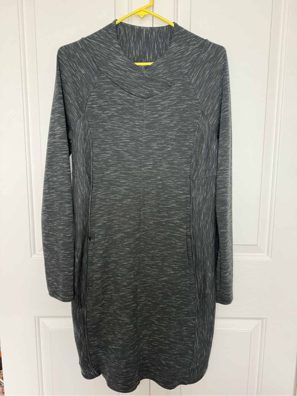prAna Sindri Dress Women’s Small Gray Cowl Neck Long Sleeve Pockets